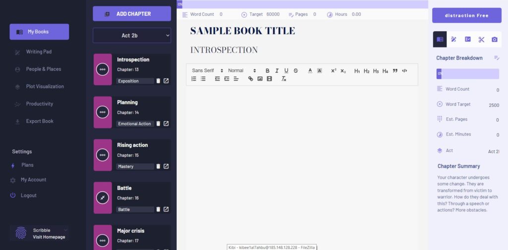 book template example