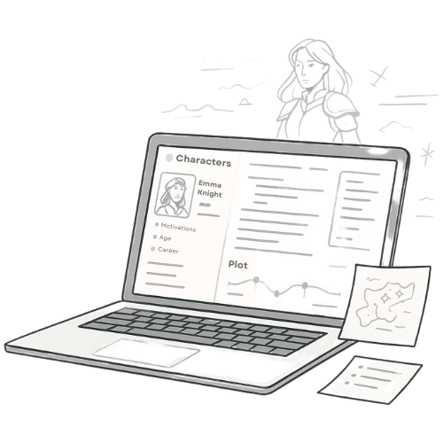 Drawing of Scribble on Laptop